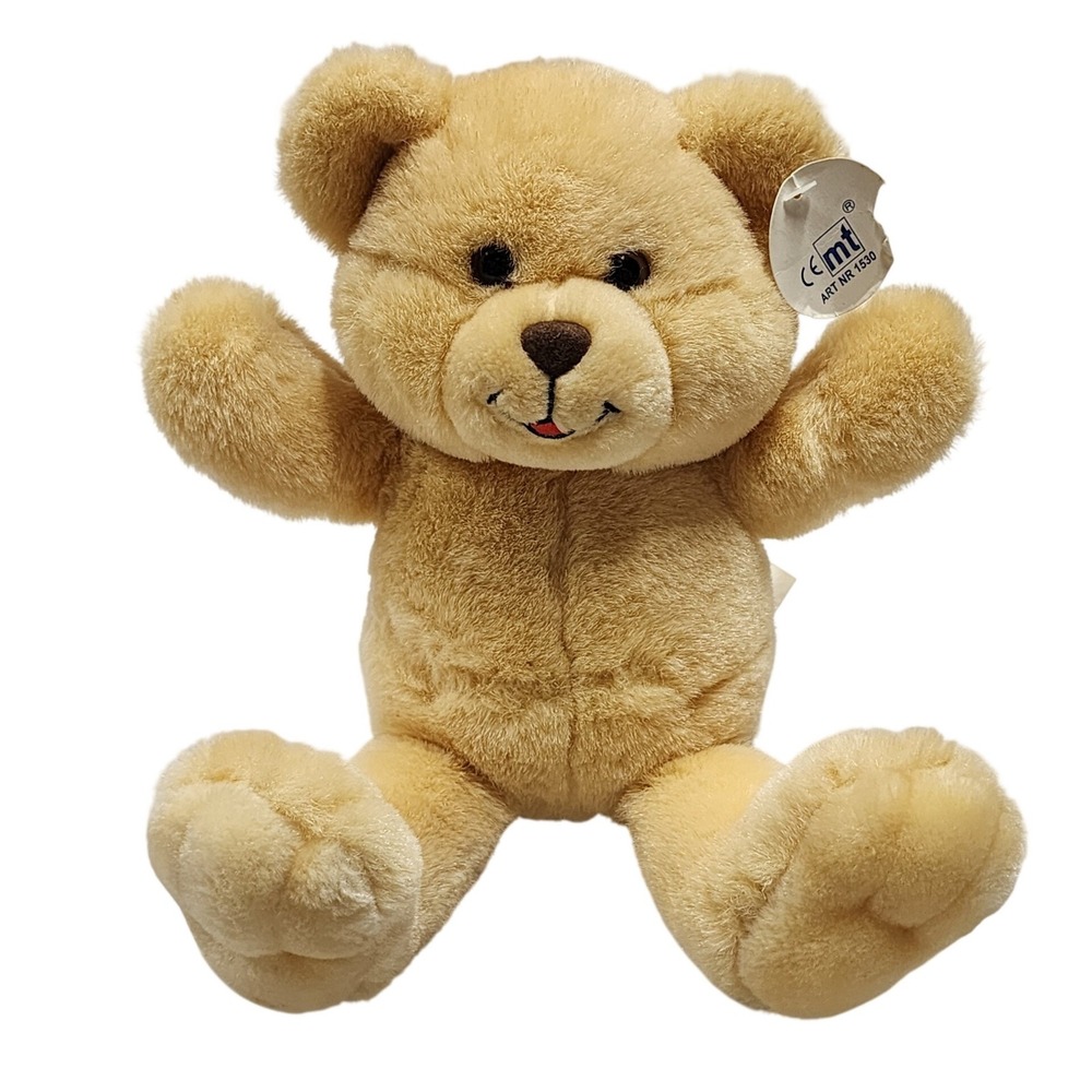 MT Art NR 1530 Cute Teddy Bear Plush Toy Stuffed Animal Beige Laughs Vibrates